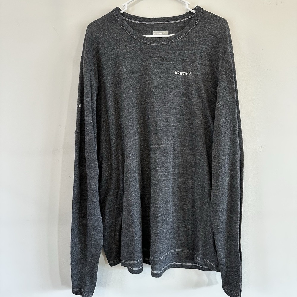 Marmot Shirt Mens 2XL Gray Long Sleeve Crew Neck Casual Shirt